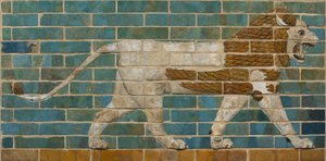 Leeuwenreliëf van de Processieweg in Babylon, ca. 605-562 v.Chr.